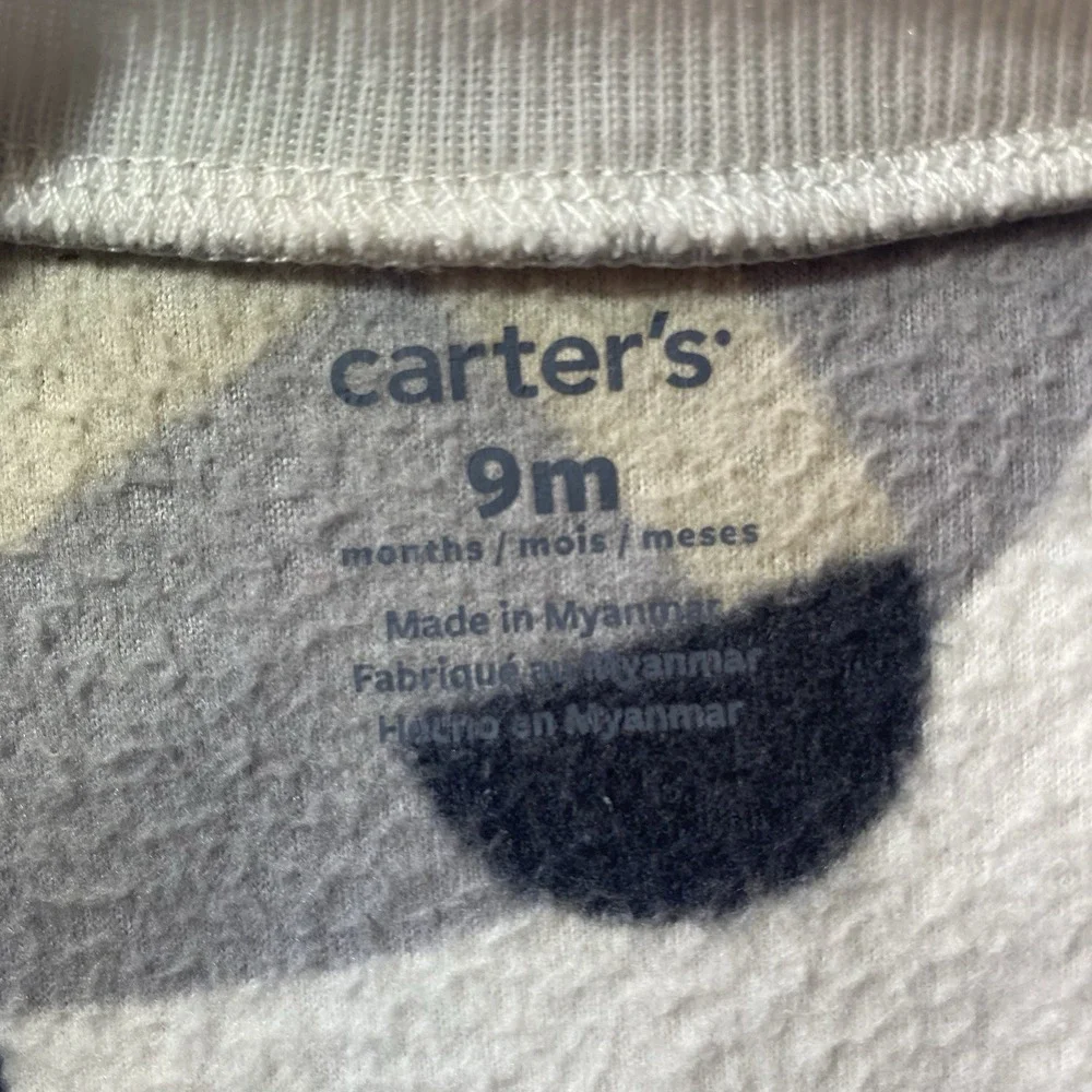 Carter's Boys Fleece Footed Pajamas 9 M Button-Up Construction Themed - Picture 7 of 8
